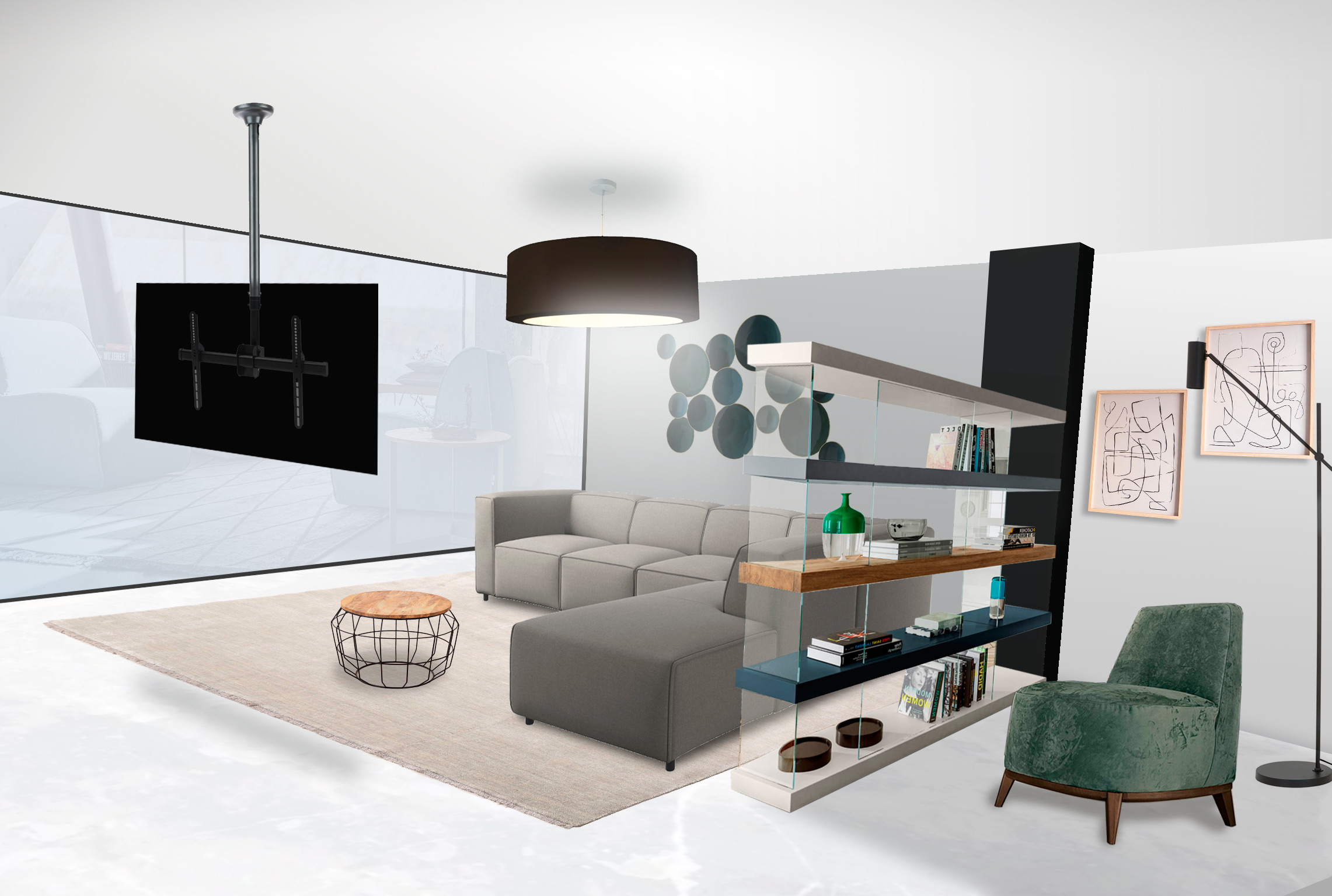 salon samer tv colgando vista 1