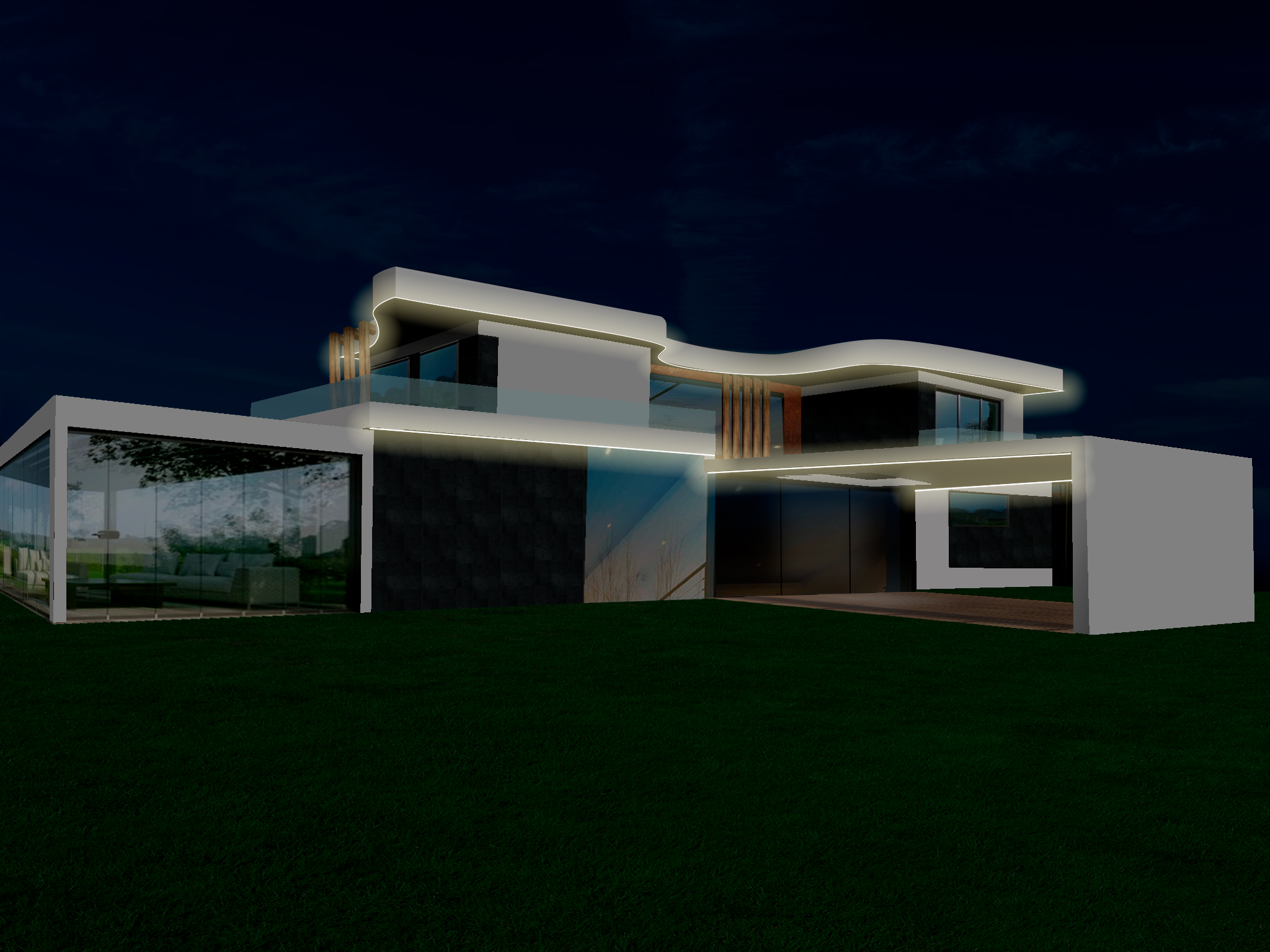 vivienda samer_VISTA LATERAL_NOCHE